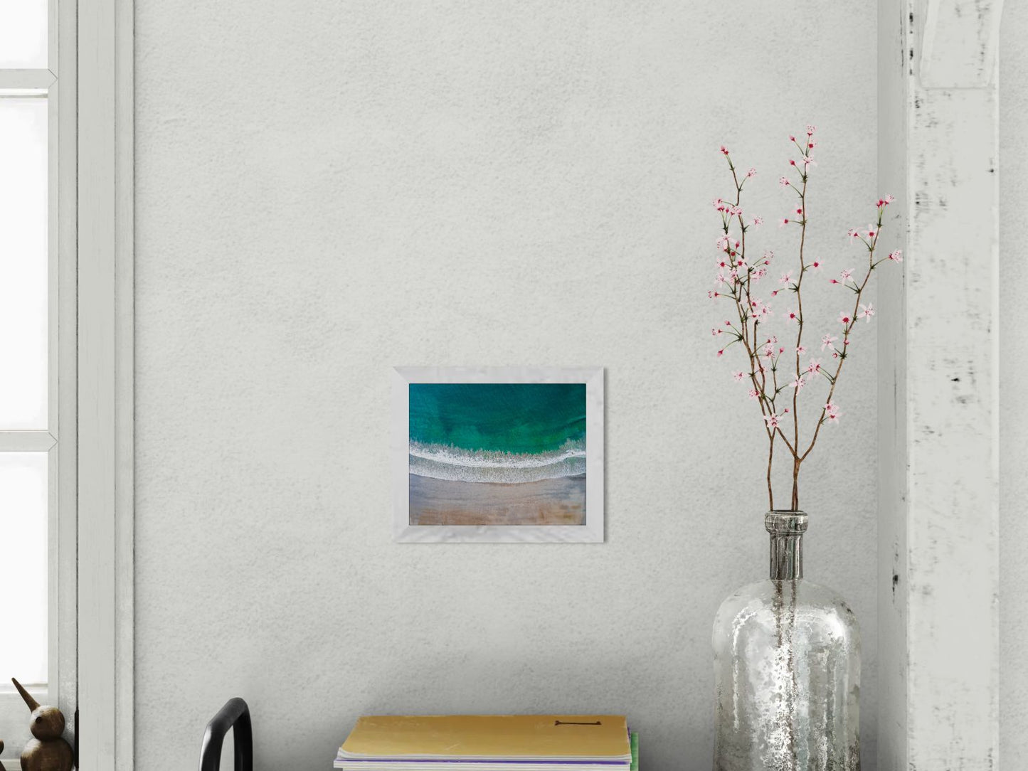 Serenity in Sámara – Aerial Beach Wall Art Print | Golden Sand & Turquoise Sea