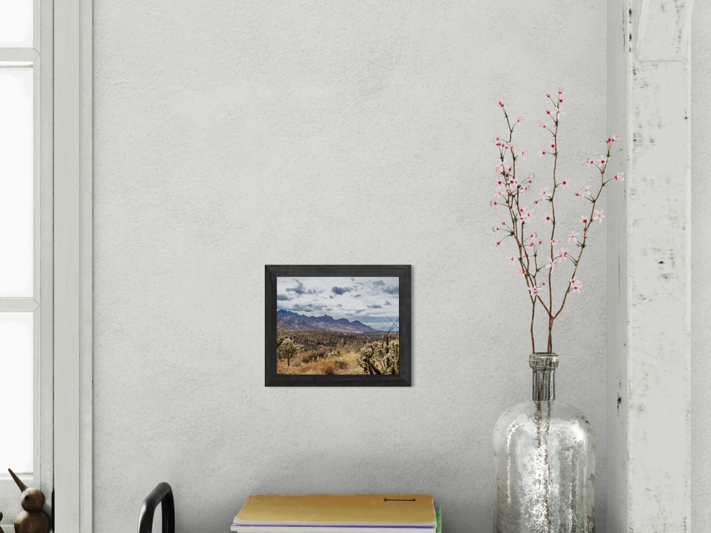 Shadowed Range – Sonoran Desert Landscape Print | Santa Catalina Mountains & Cholla Cactus