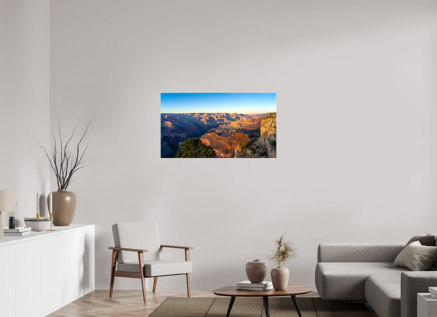 Painted Horizon – Grand Canyon Sunset Panorama Print | Red, Orange & Purple Landscape from Hopi Point