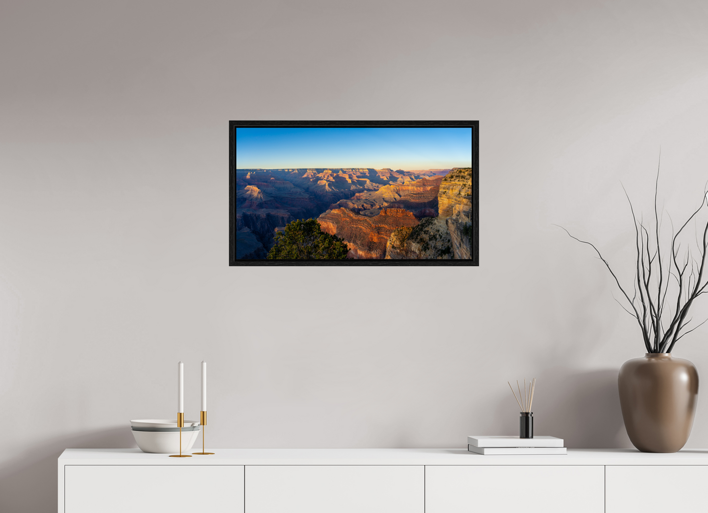 Painted Horizon – Grand Canyon Sunset Panorama Print | Red, Orange & Purple Landscape from Hopi Point