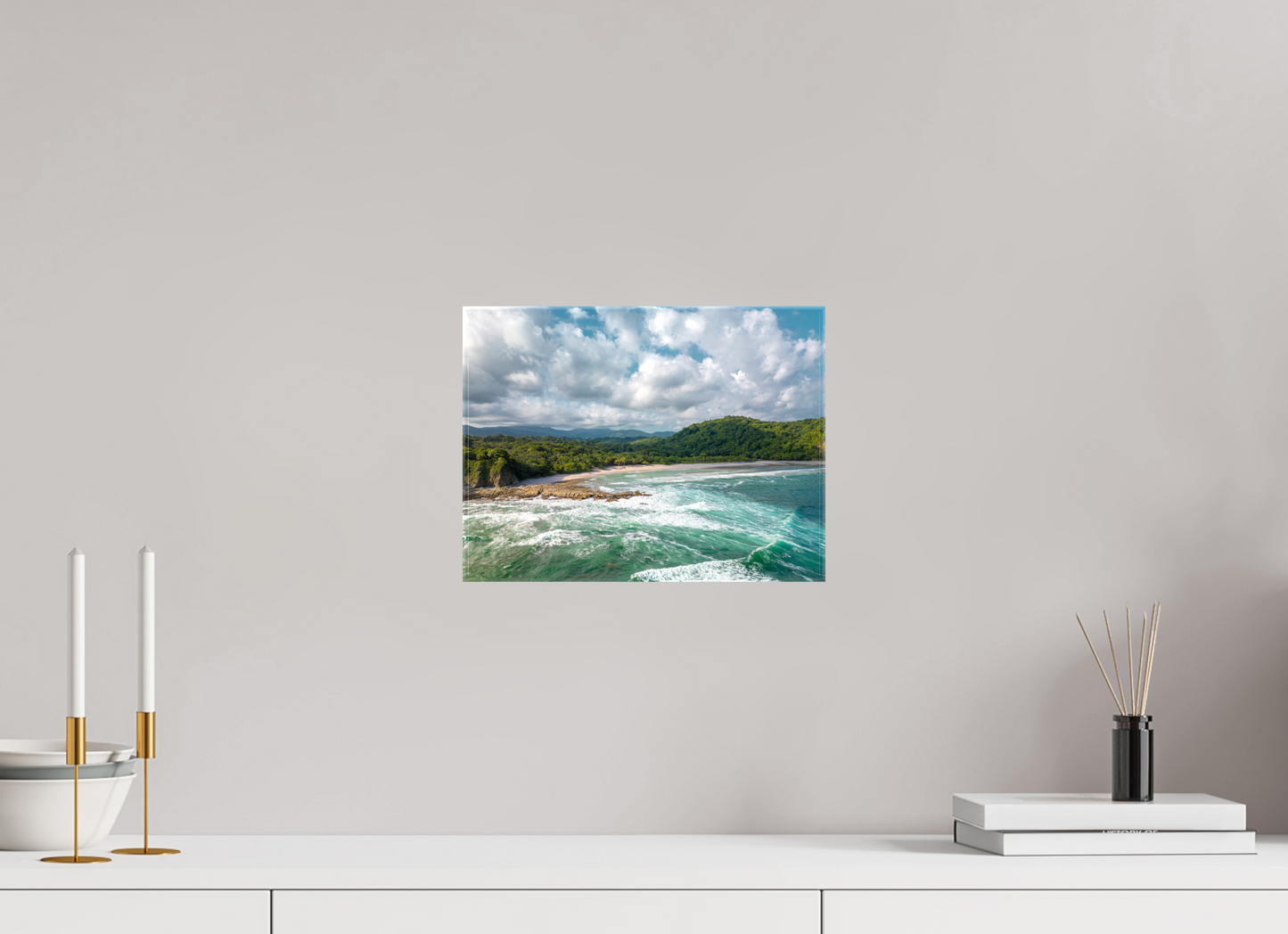 Wild Grace - Barrigona Aerial Beach Photography Print | Roaring Waves & Lush Coastal Hills