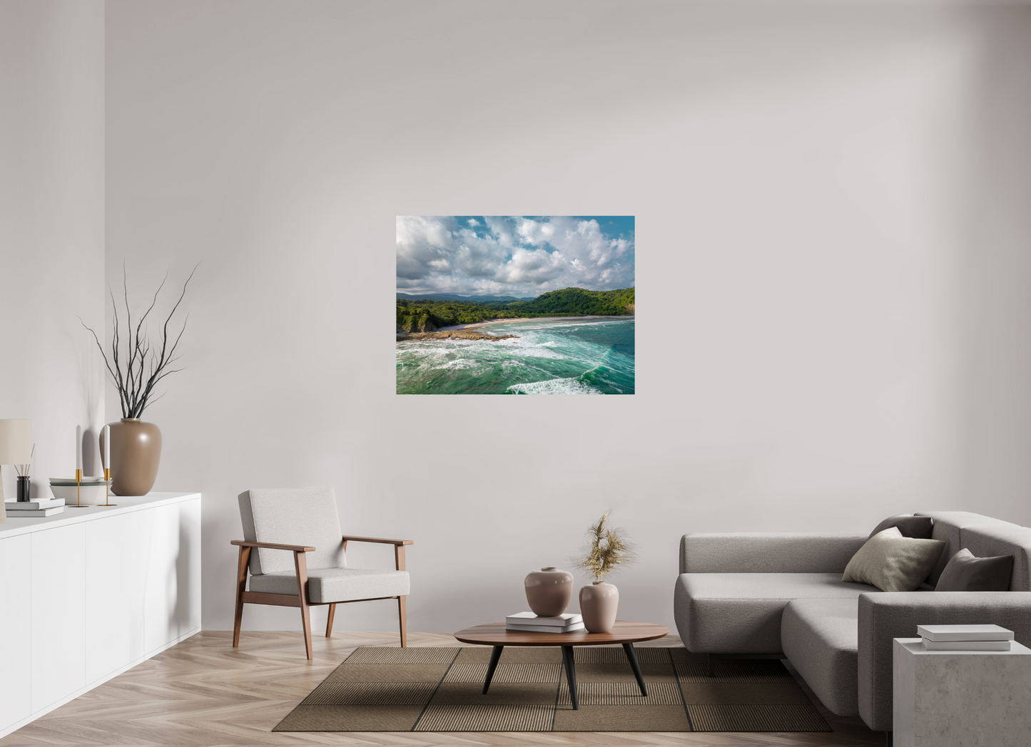 Wild Grace - Barrigona Aerial Beach Photography Print | Roaring Waves & Lush Coastal Hills