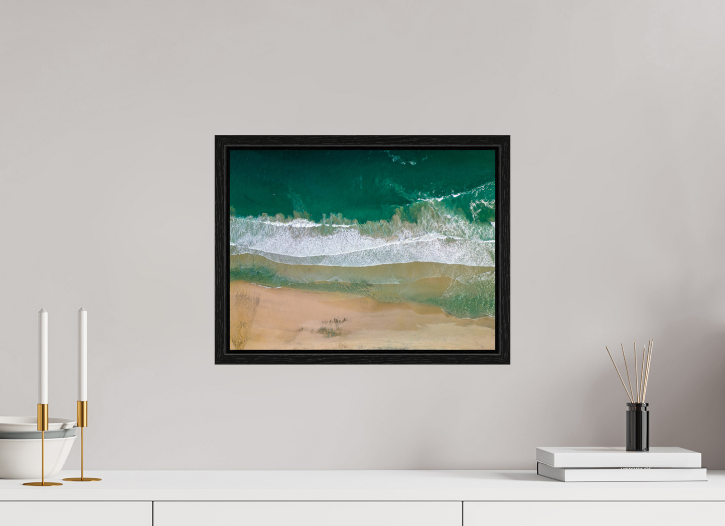 Solace at Barrigona - Aerial Ocean Wall Art Print | Waves and Lagoon on White Sand Beach