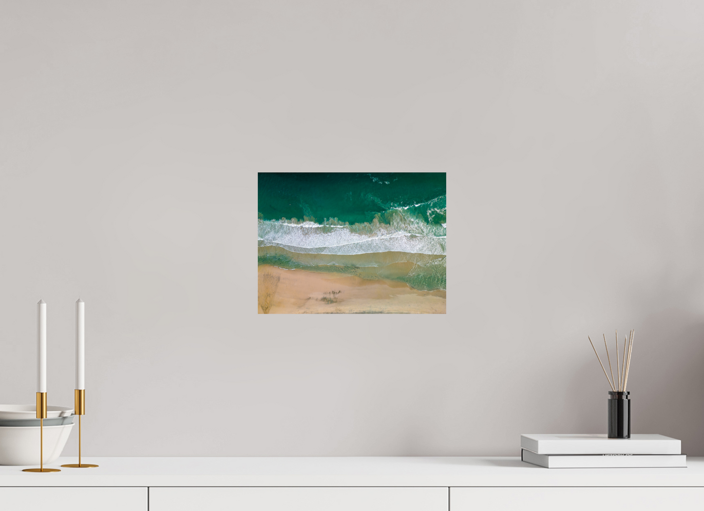 Solace at Barrigona - Aerial Ocean Wall Art Print | Waves and Lagoon on White Sand Beach