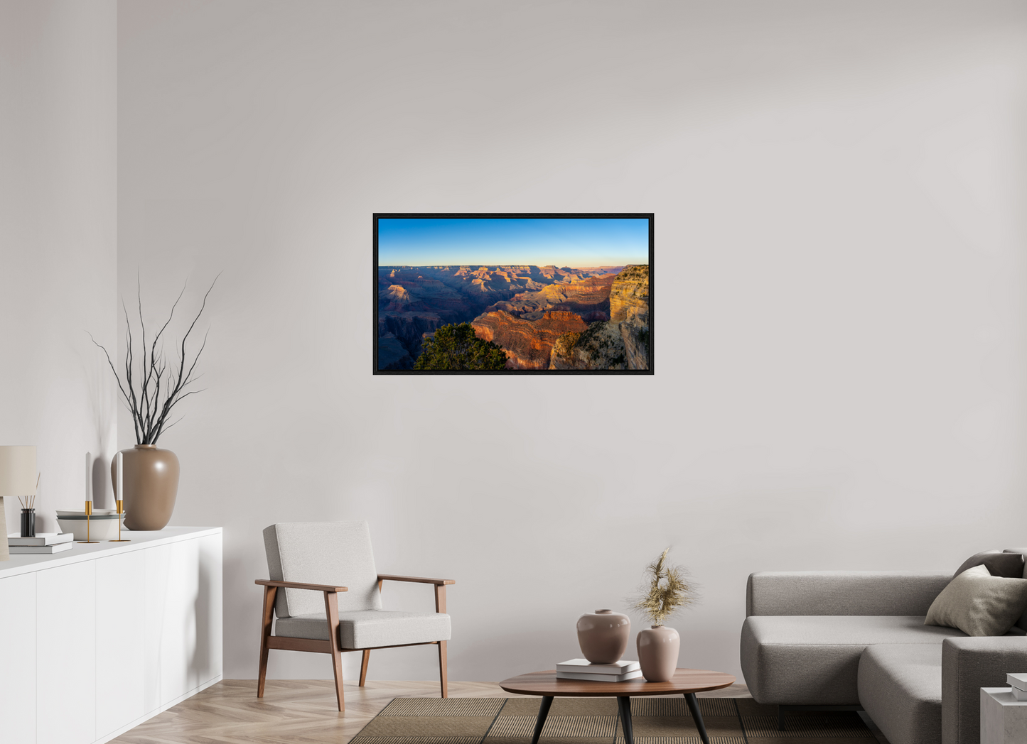Painted Horizon – Grand Canyon Sunset Panorama Print | Red, Orange & Purple Landscape from Hopi Point