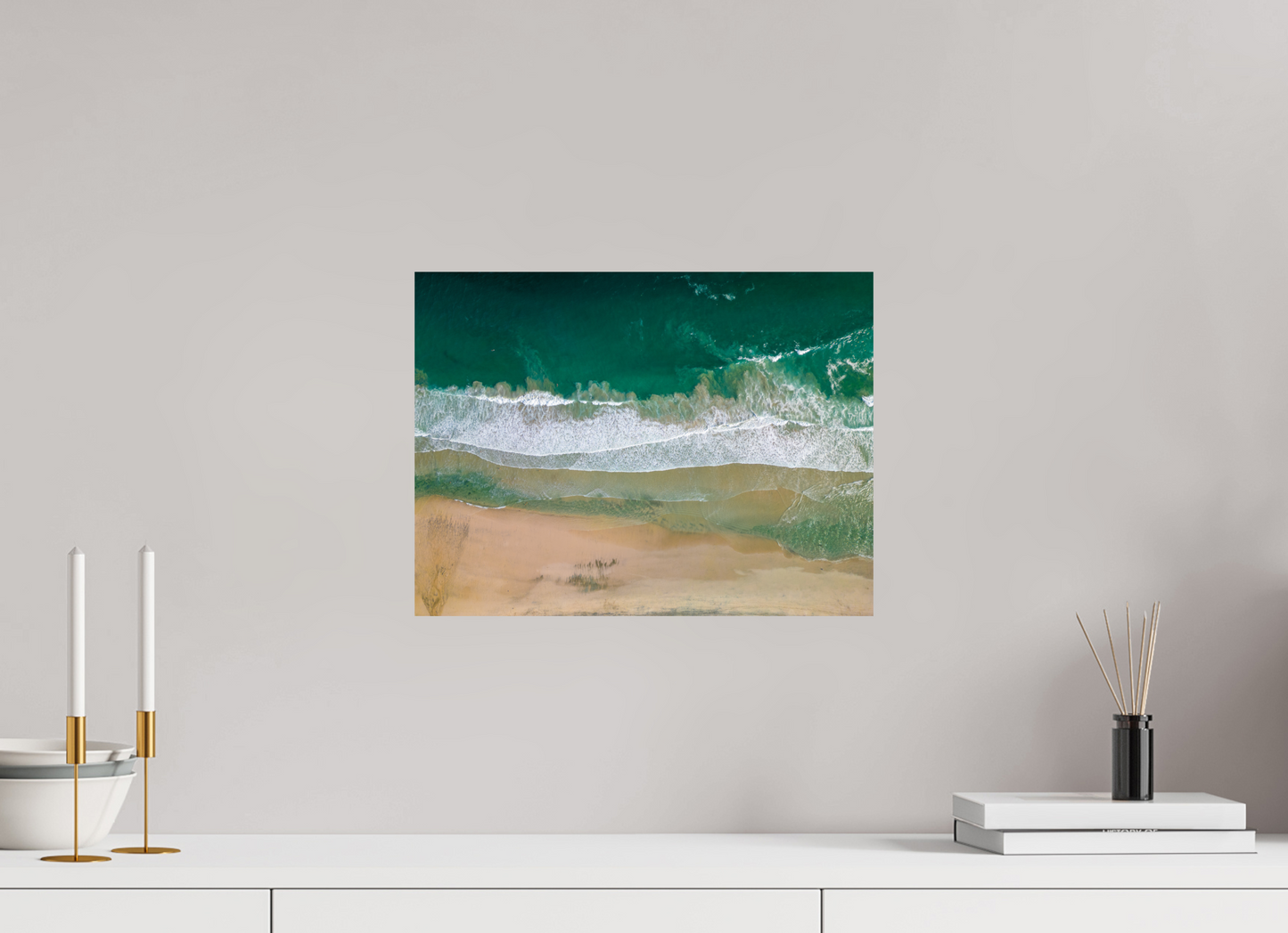 Solace at Barrigona - Aerial Ocean Wall Art Print | Waves and Lagoon on White Sand Beach