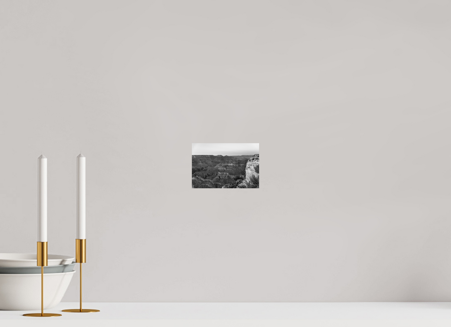 Stone Silence - Black and White Grand Canyon Landscape Print | Textured Canyon View from Hopi Point
