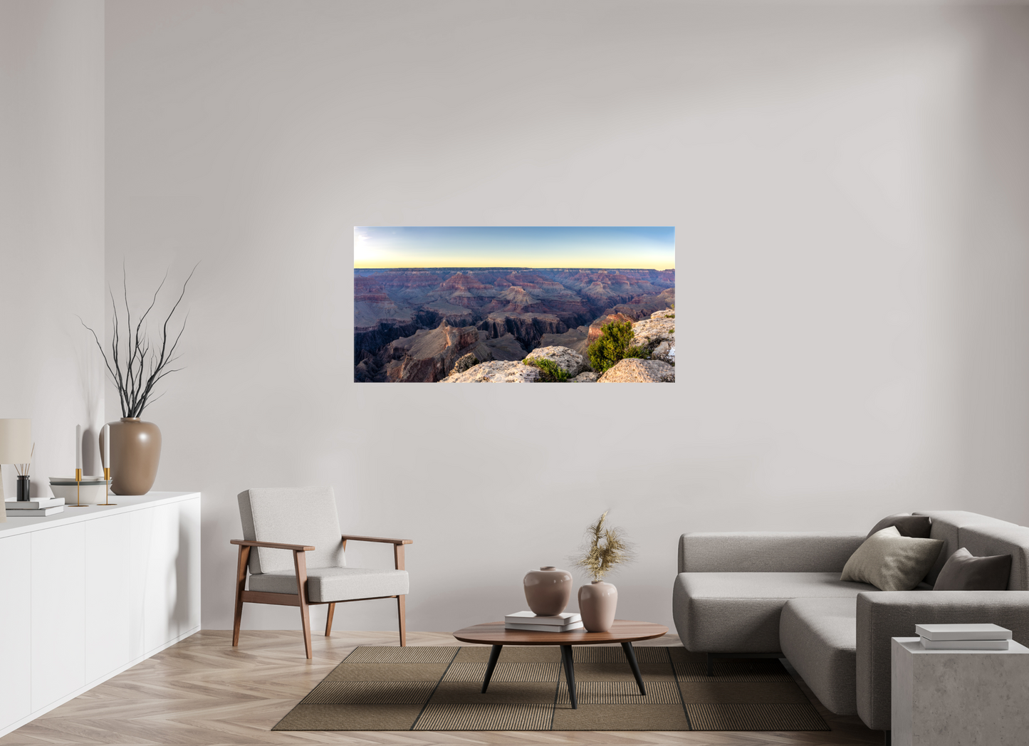 Twilight Reverie - Grand Canyon Blue Hour Panorama Print | Purple Cliffs & Fading Light from Hopi Point