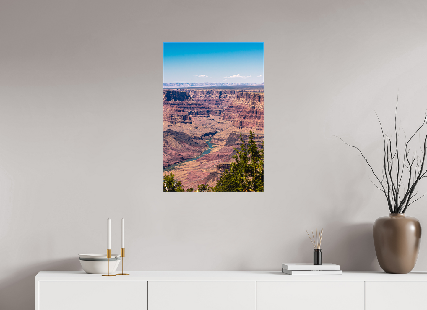 Riverbend Horizon - Grand Canyon Vertical Wall Art Print | Colorado River from Navajo Point