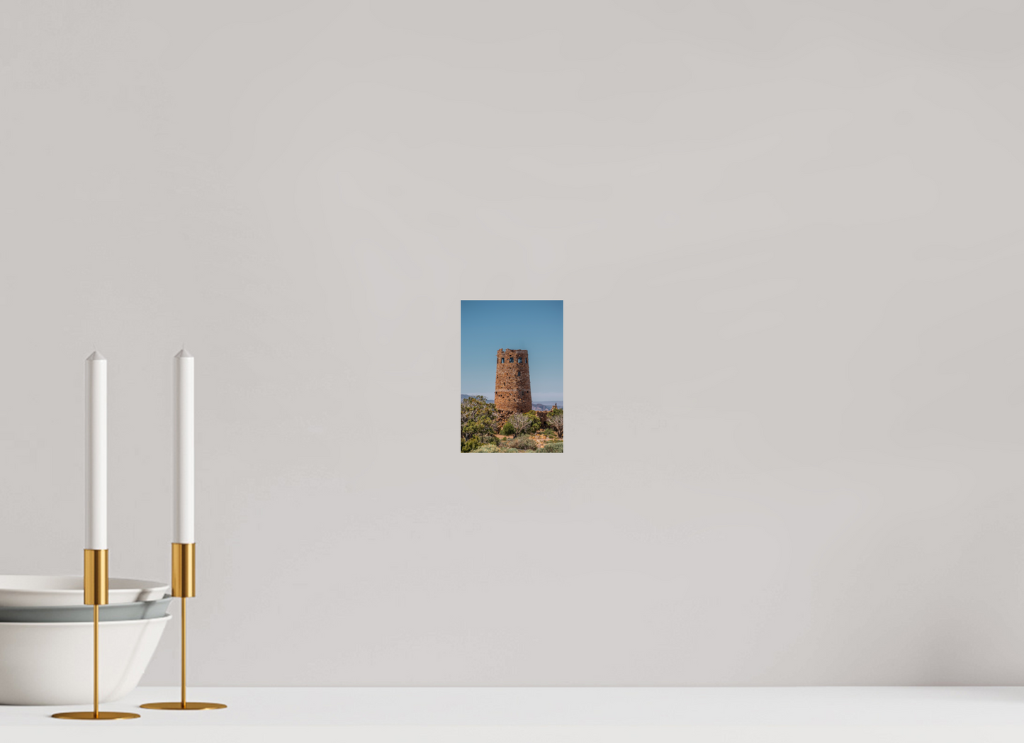 Desert Sentinel - Grand Canyon Vertical Wall Art Print | Desert View Watchtower & Sky