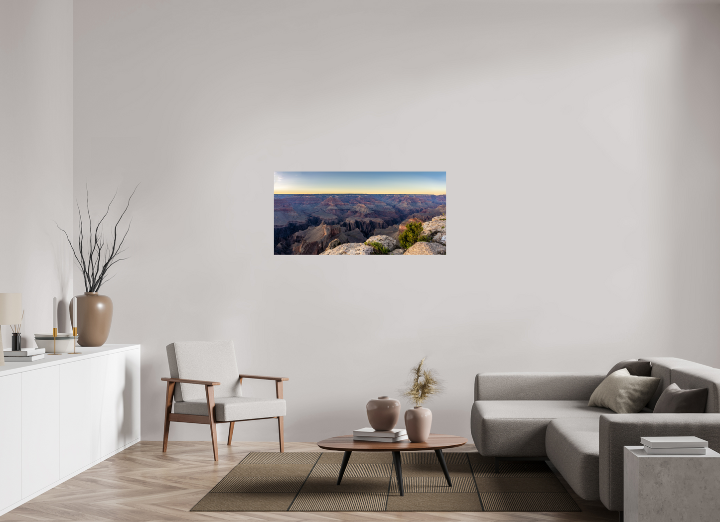Twilight Reverie - Grand Canyon Blue Hour Panorama Print | Purple Cliffs & Fading Light from Hopi Point