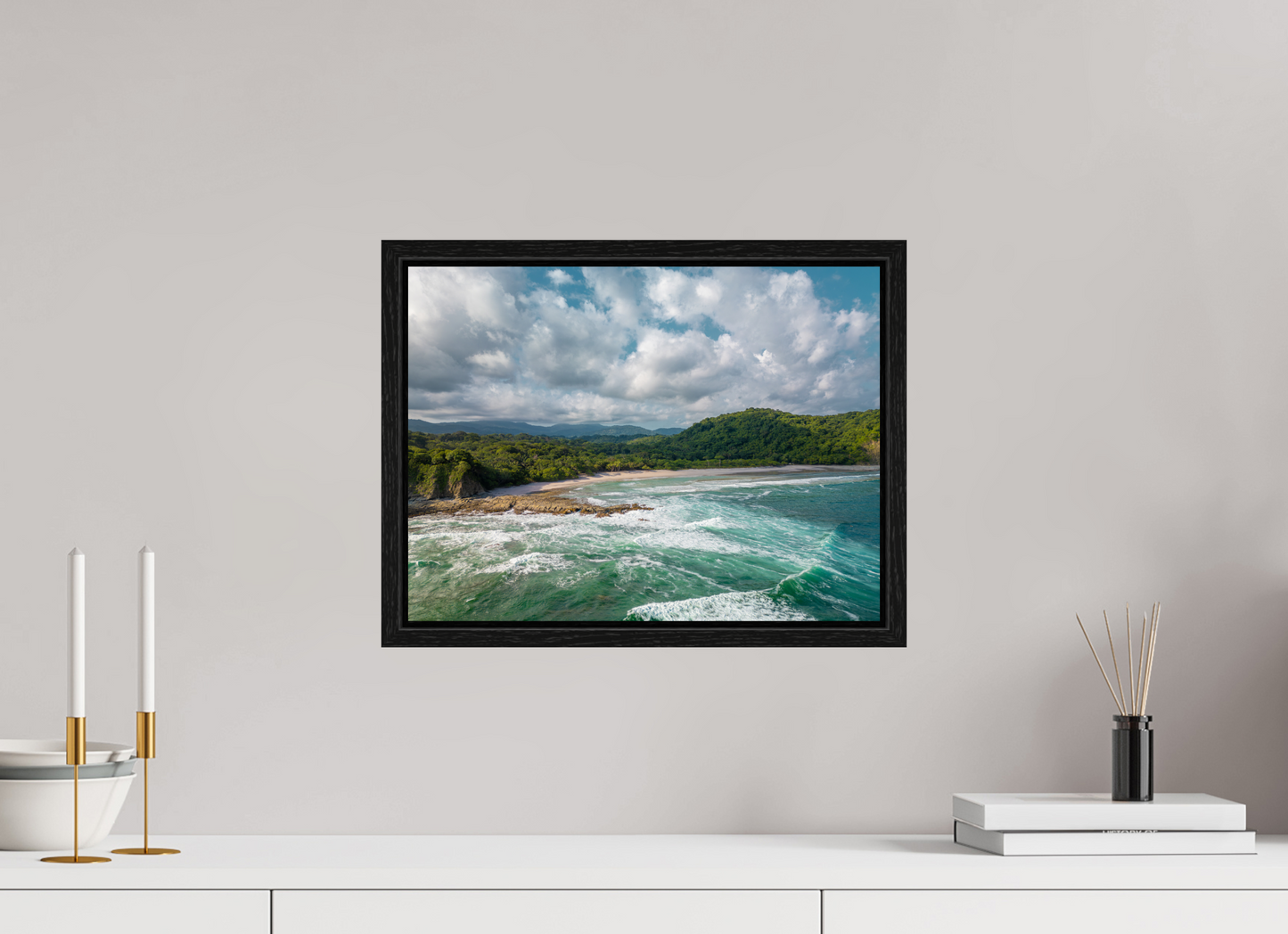 Wild Grace - Barrigona Aerial Beach Photography Print | Roaring Waves & Lush Coastal Hills