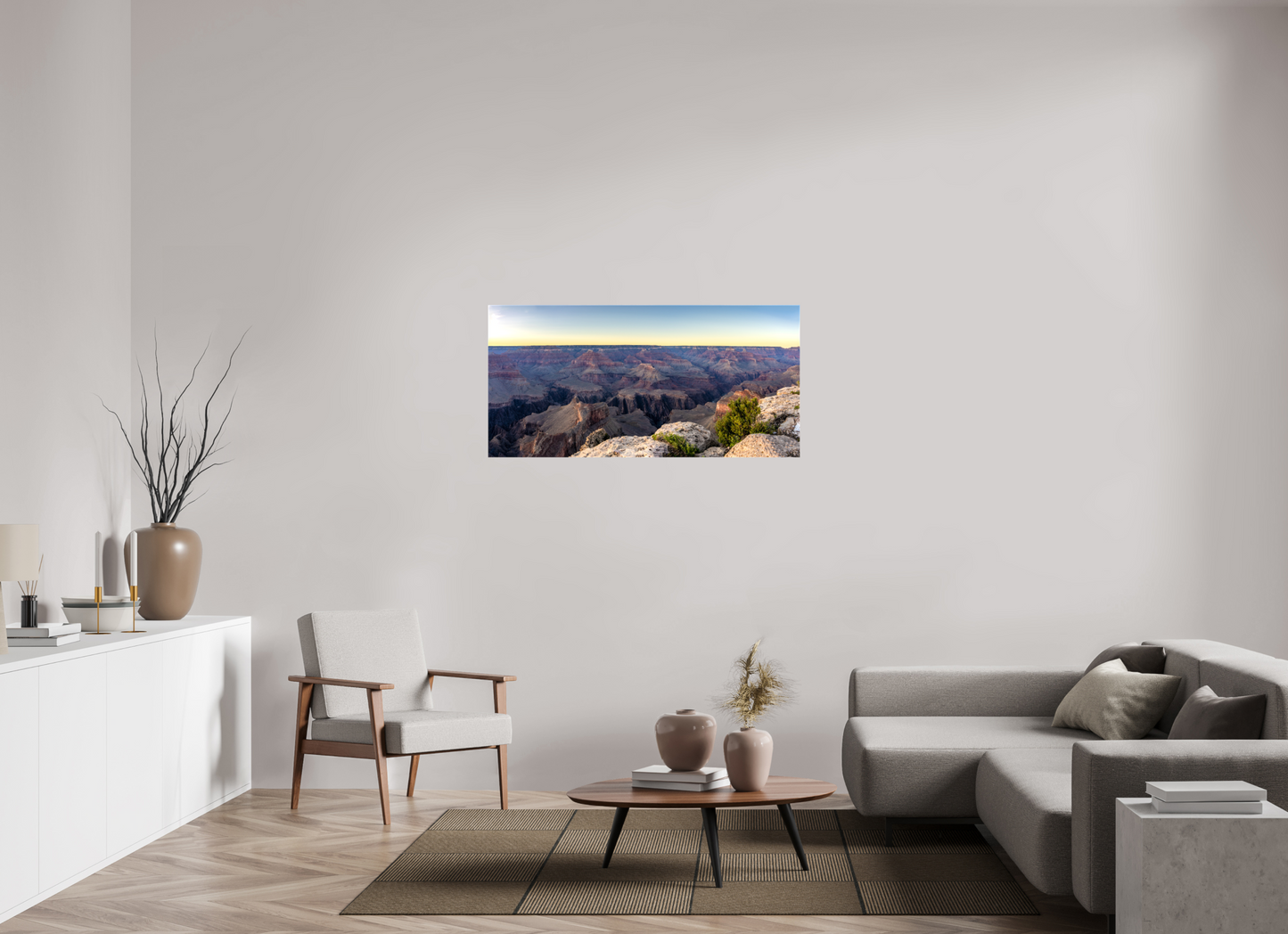 Twilight Reverie - Grand Canyon Blue Hour Panorama Print | Purple Cliffs & Fading Light from Hopi Point