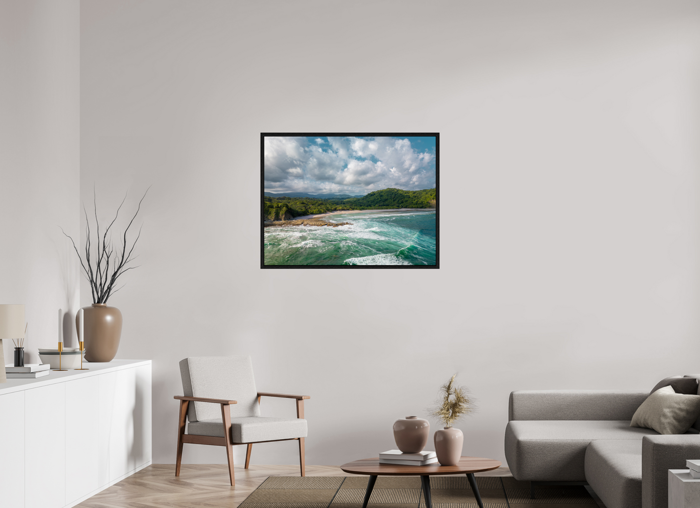 Wild Grace - Barrigona Aerial Beach Photography Print | Roaring Waves & Lush Coastal Hills