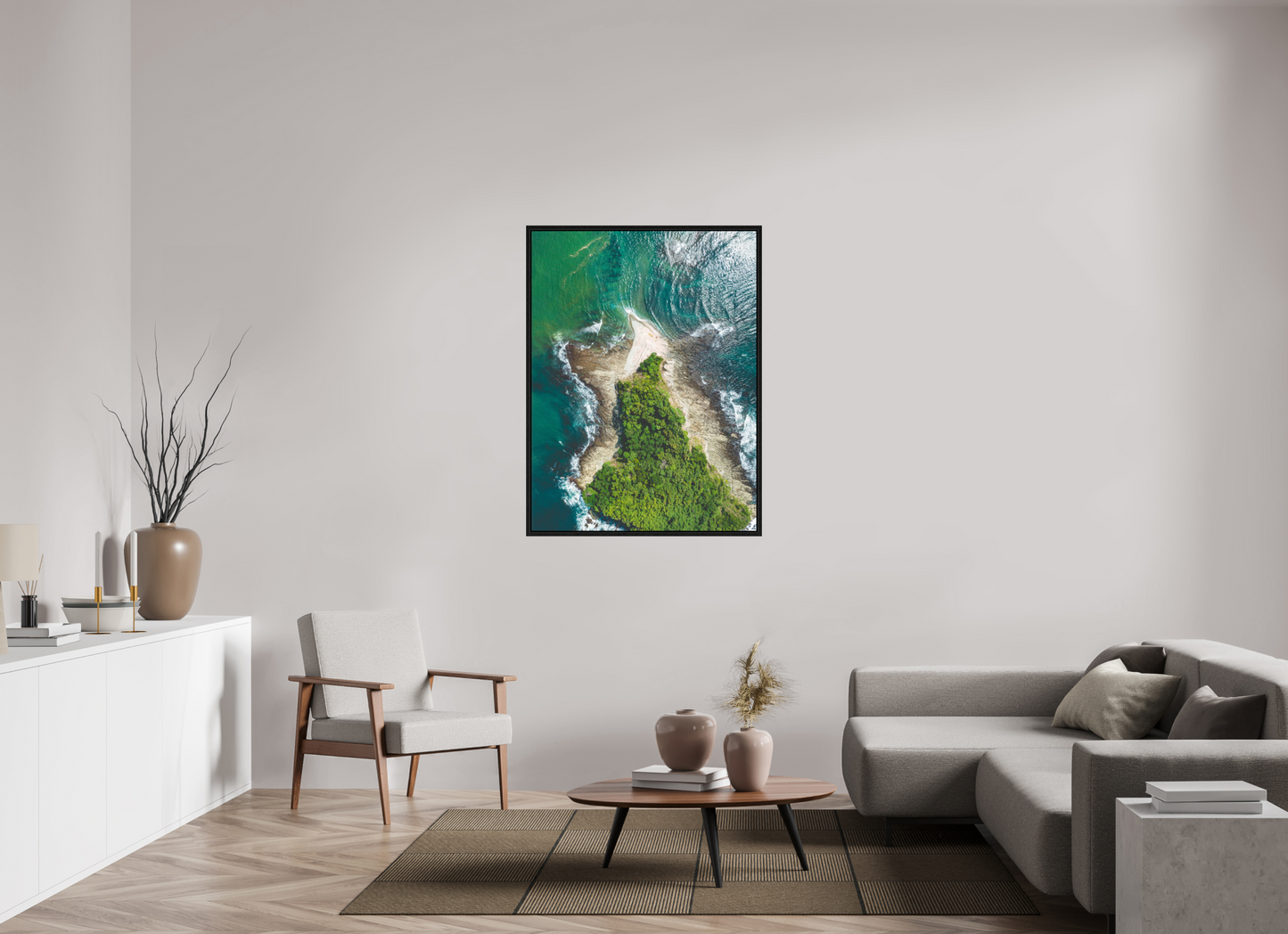 Isla Chora in Bloom - Aerial Island Wall Art Print | Samara Bay Blue Waters