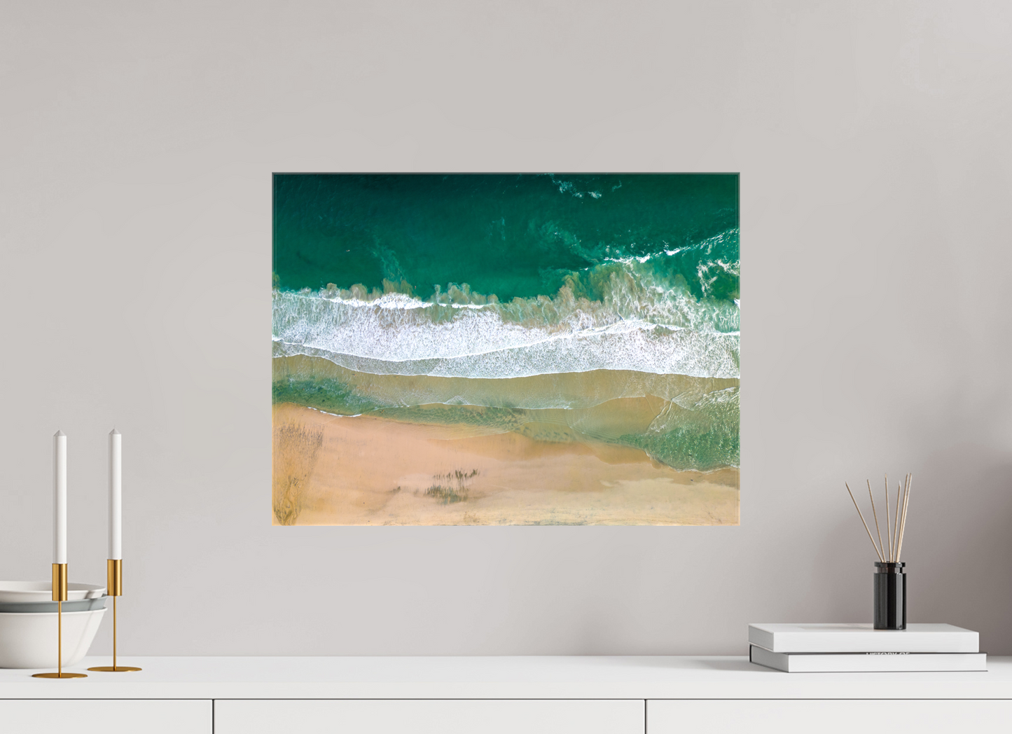Solace at Barrigona - Aerial Ocean Wall Art Print | Waves and Lagoon on White Sand Beach