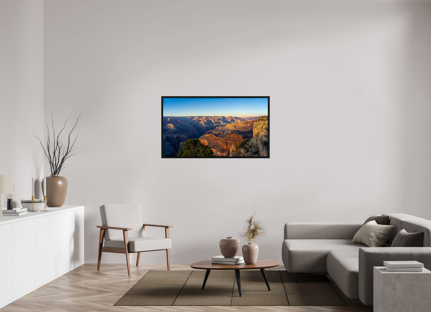 Painted Horizon – Grand Canyon Sunset Panorama Print | Red, Orange & Purple Landscape from Hopi Point