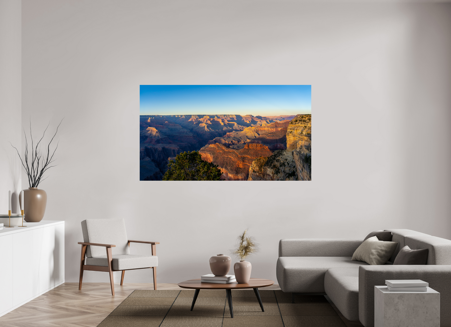 Painted Horizon – Grand Canyon Sunset Panorama Print | Red, Orange & Purple Landscape from Hopi Point