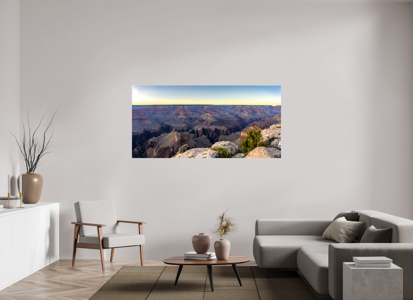 Twilight Reverie - Grand Canyon Blue Hour Panorama Print | Purple Cliffs & Fading Light from Hopi Point