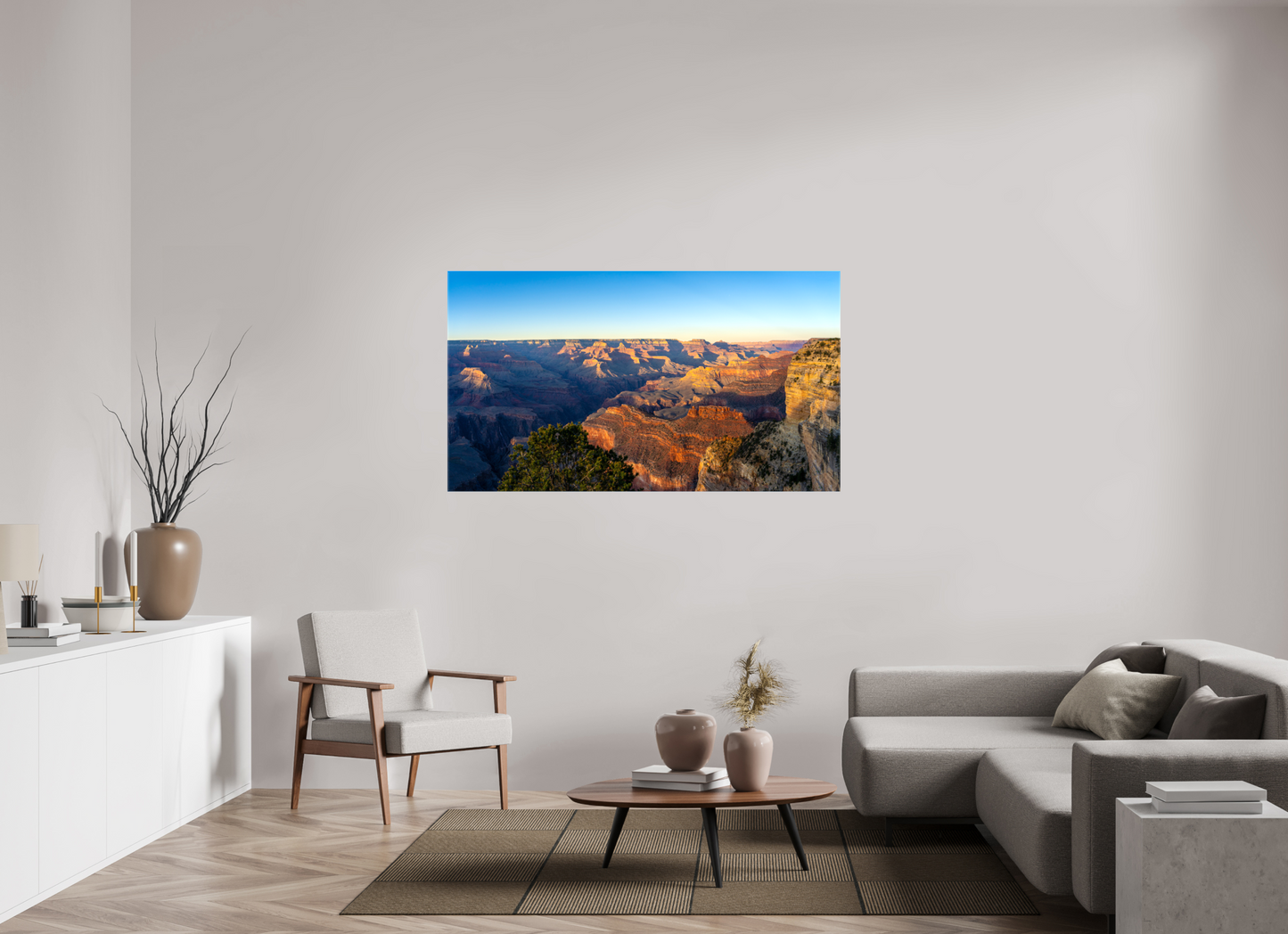 Painted Horizon – Grand Canyon Sunset Panorama Print | Red, Orange & Purple Landscape from Hopi Point