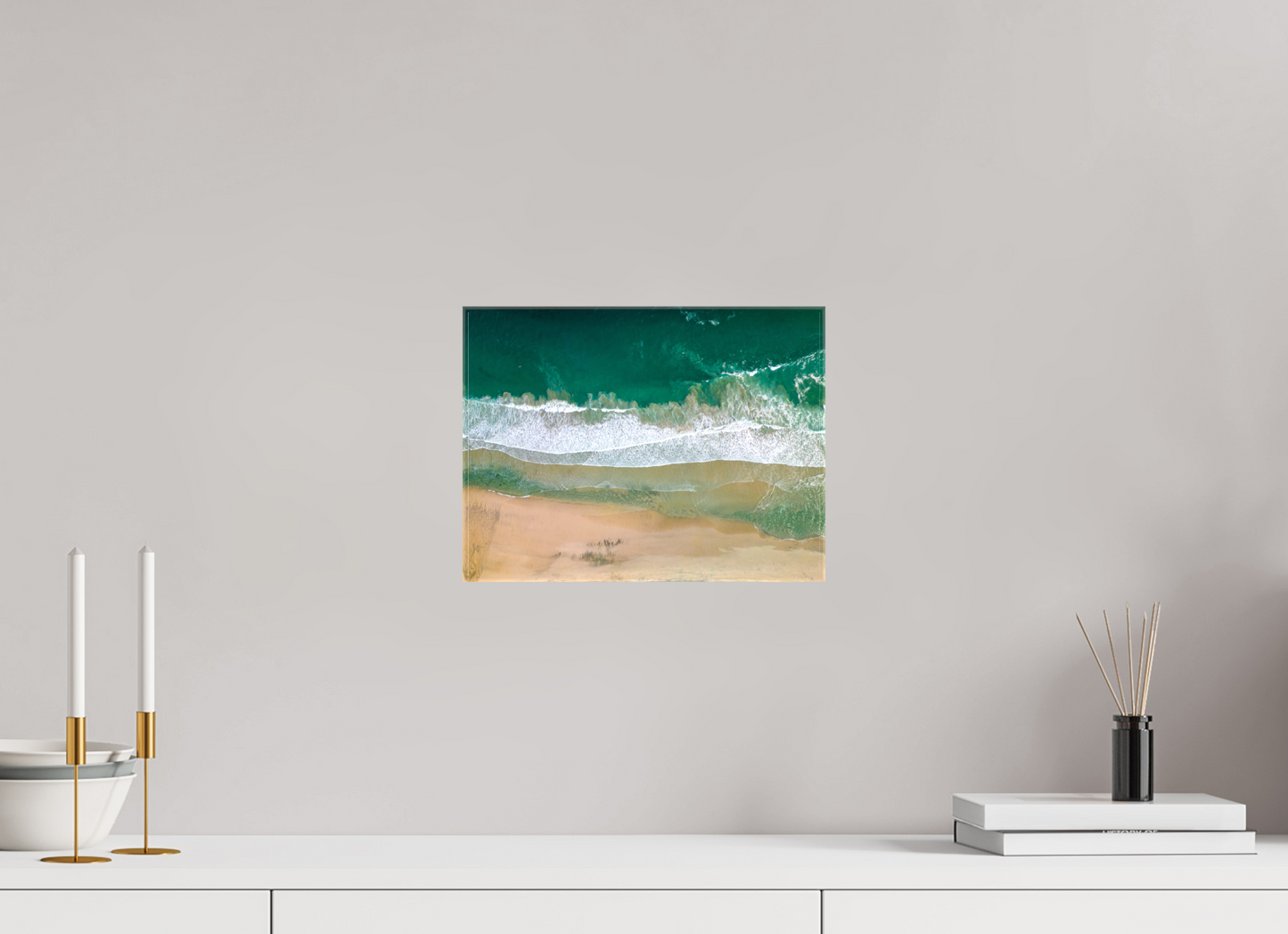 Solace at Barrigona - Aerial Ocean Wall Art Print | Waves and Lagoon on White Sand Beach