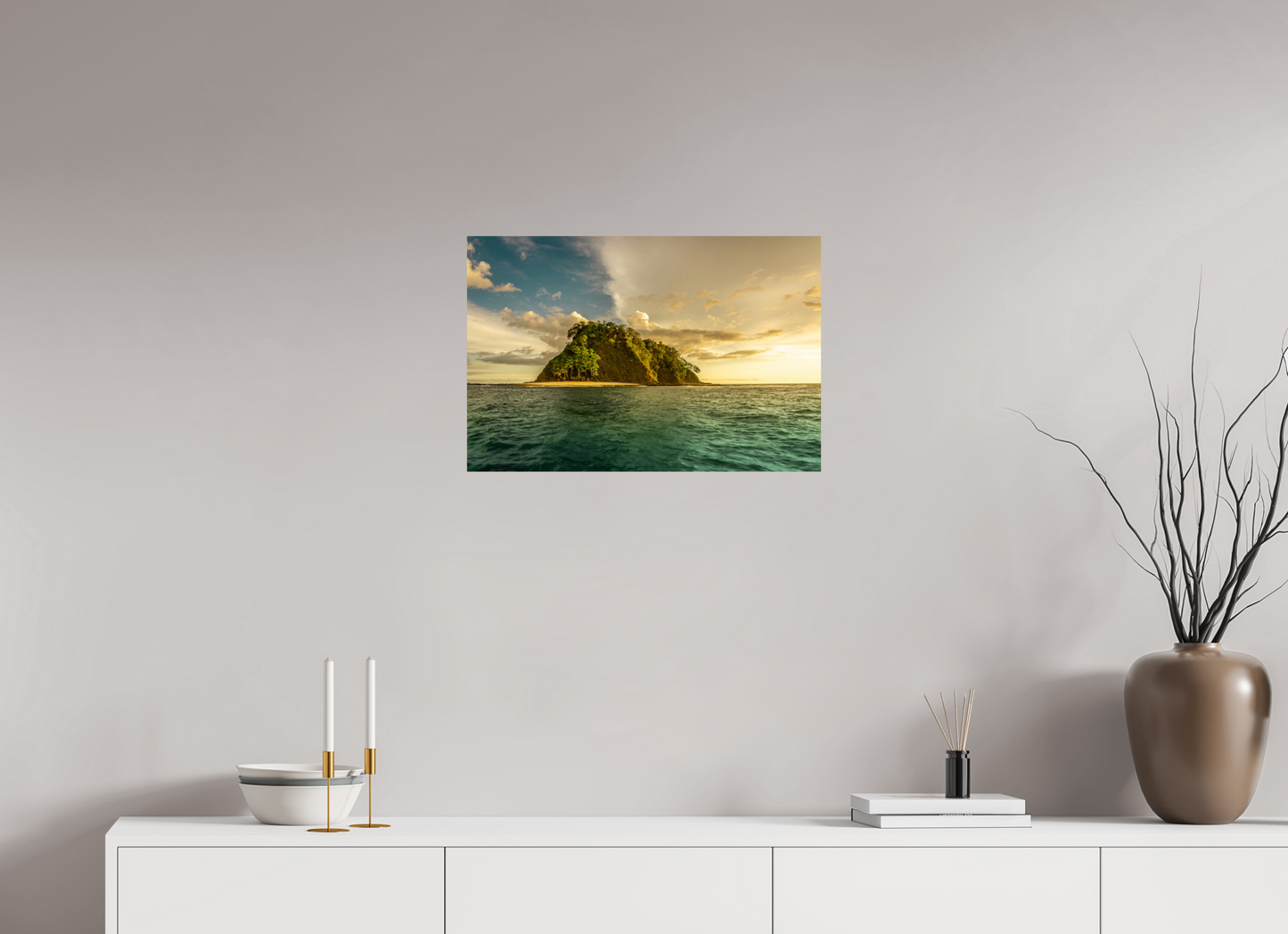 Aligned by Light - Isla Chora Sunset Beach Photography Print