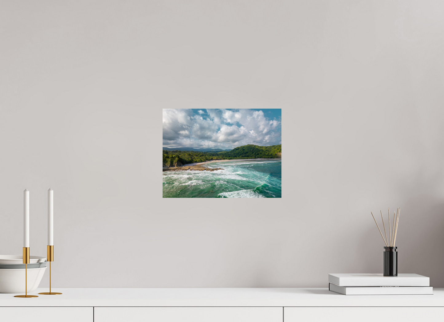 Wild Grace - Barrigona Aerial Beach Photography Print | Roaring Waves & Lush Coastal Hills