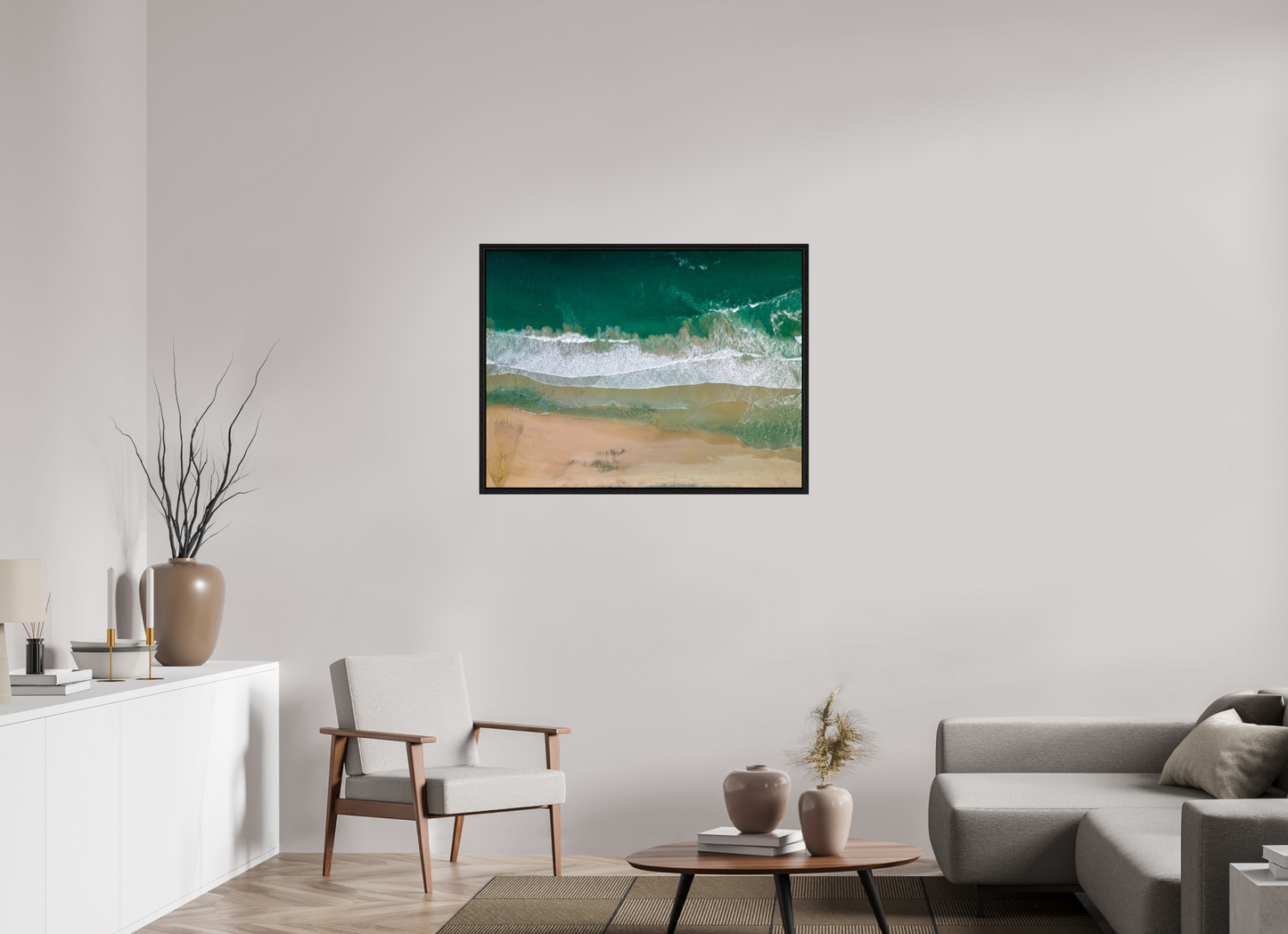 Solace at Barrigona - Aerial Ocean Wall Art Print | Waves and Lagoon on White Sand Beach
