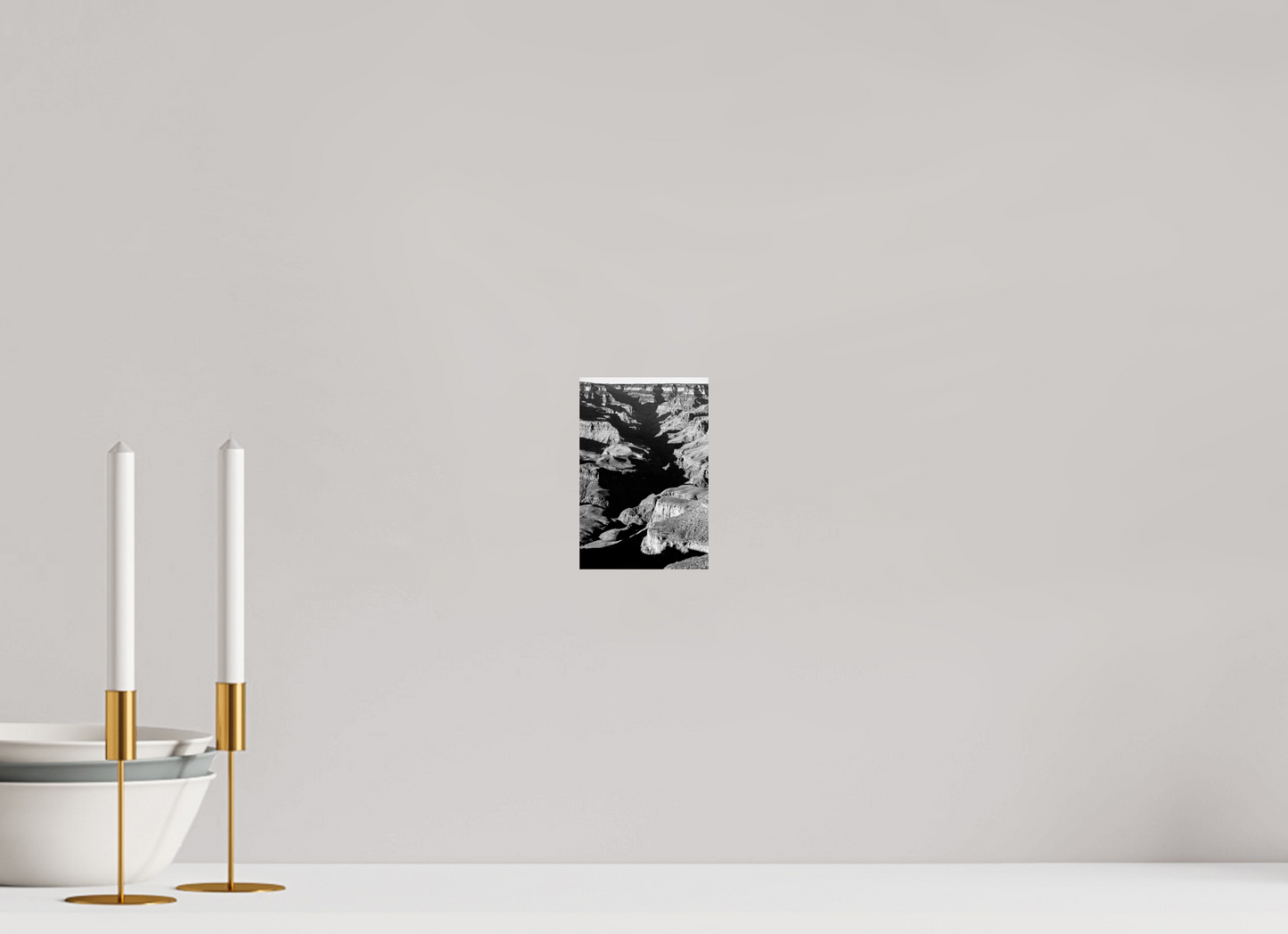 Vein of Shadow – Black and White Grand Canyon Vertical Print | High Contrast Canyon Light