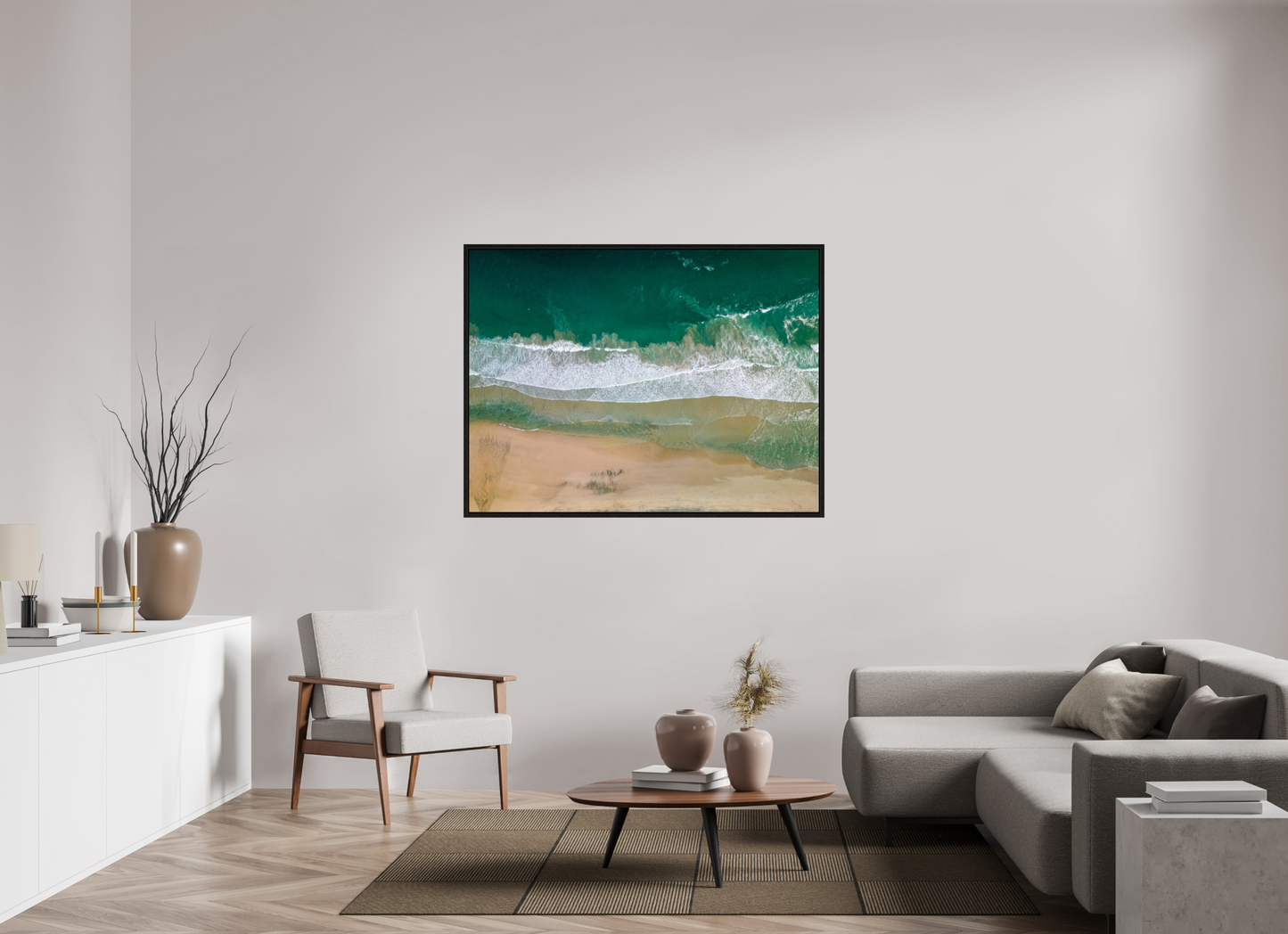 Solace at Barrigona - Aerial Ocean Wall Art Print | Waves and Lagoon on White Sand Beach