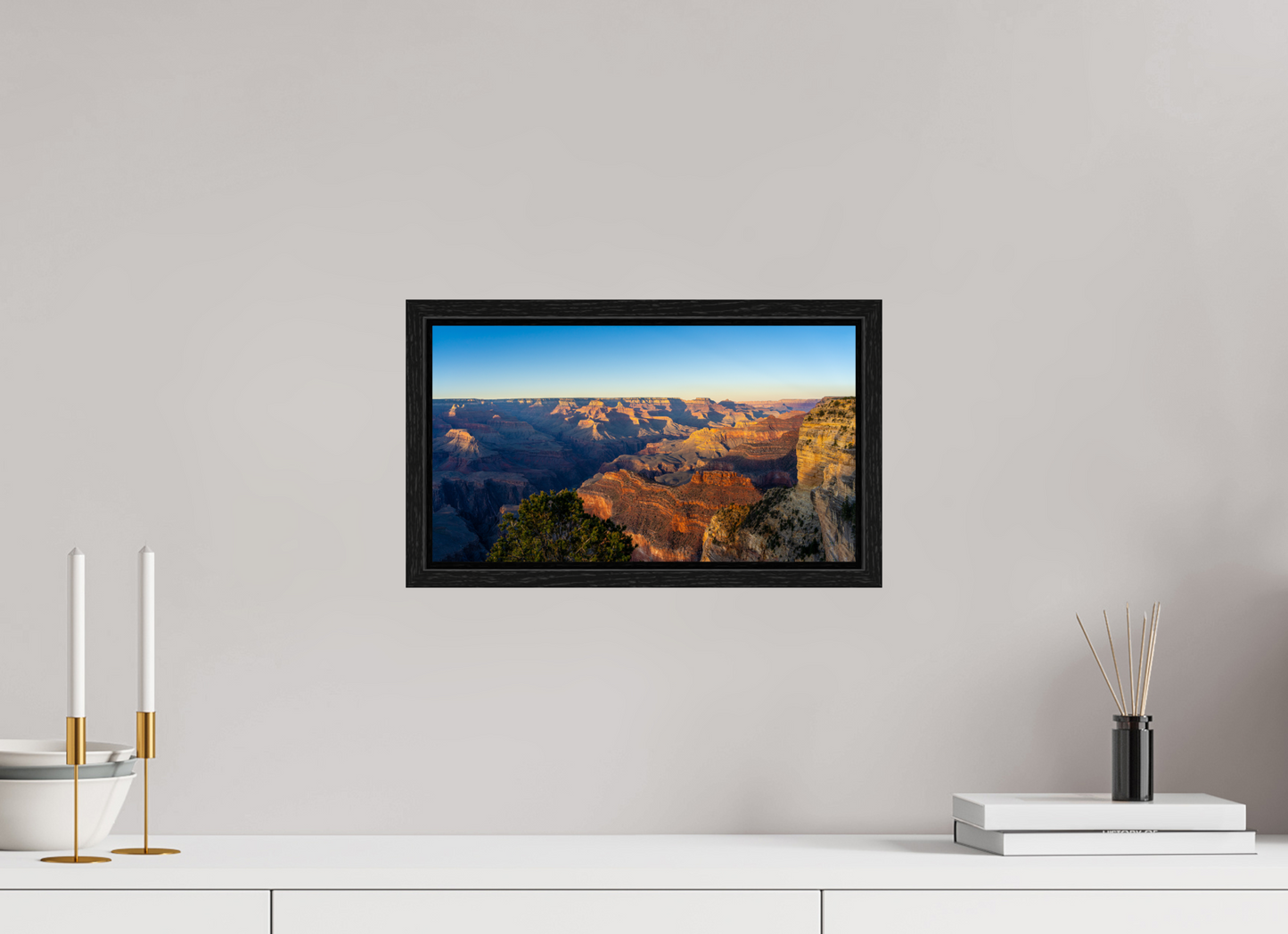 Painted Horizon – Grand Canyon Sunset Panorama Print | Red, Orange & Purple Landscape from Hopi Point