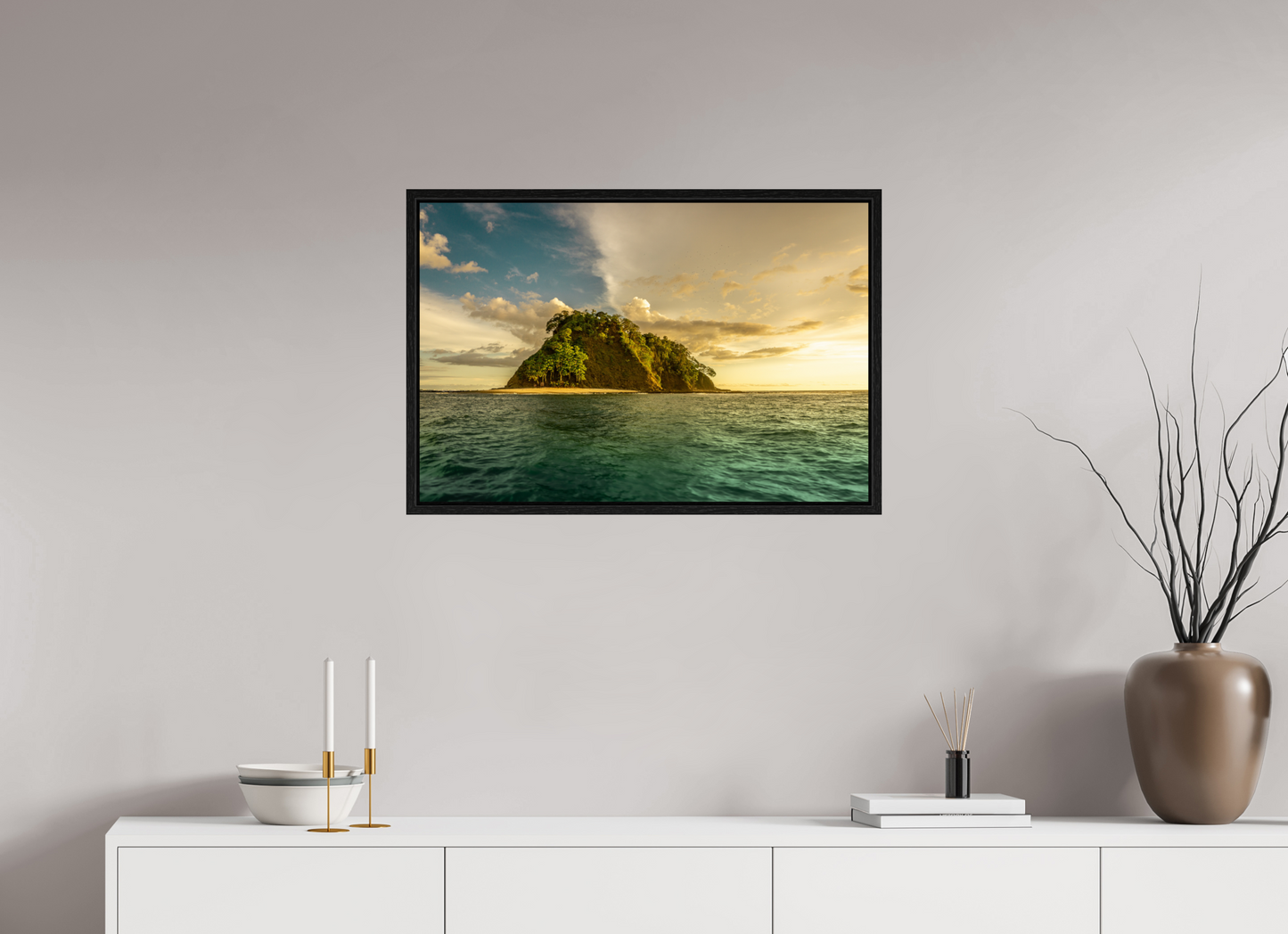 Aligned by Light - Isla Chora Sunset Beach Photography Print