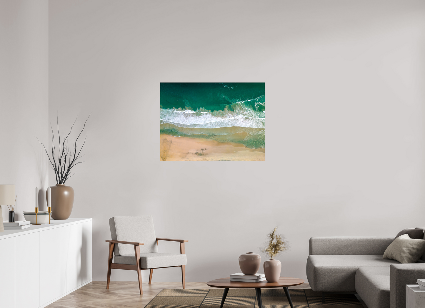 Solace at Barrigona - Aerial Ocean Wall Art Print | Waves and Lagoon on White Sand Beach