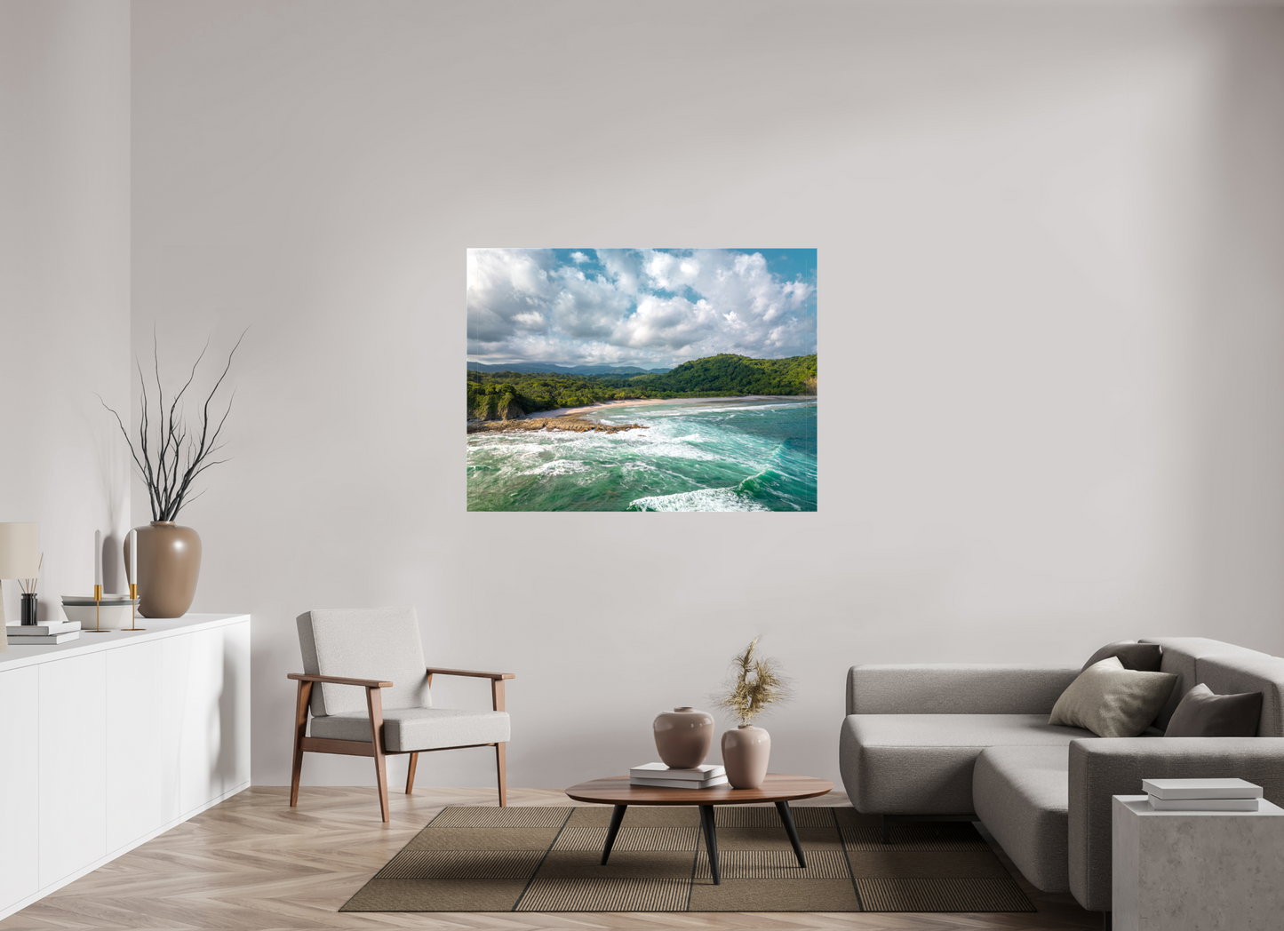Wild Grace - Barrigona Aerial Beach Photography Print | Roaring Waves & Lush Coastal Hills