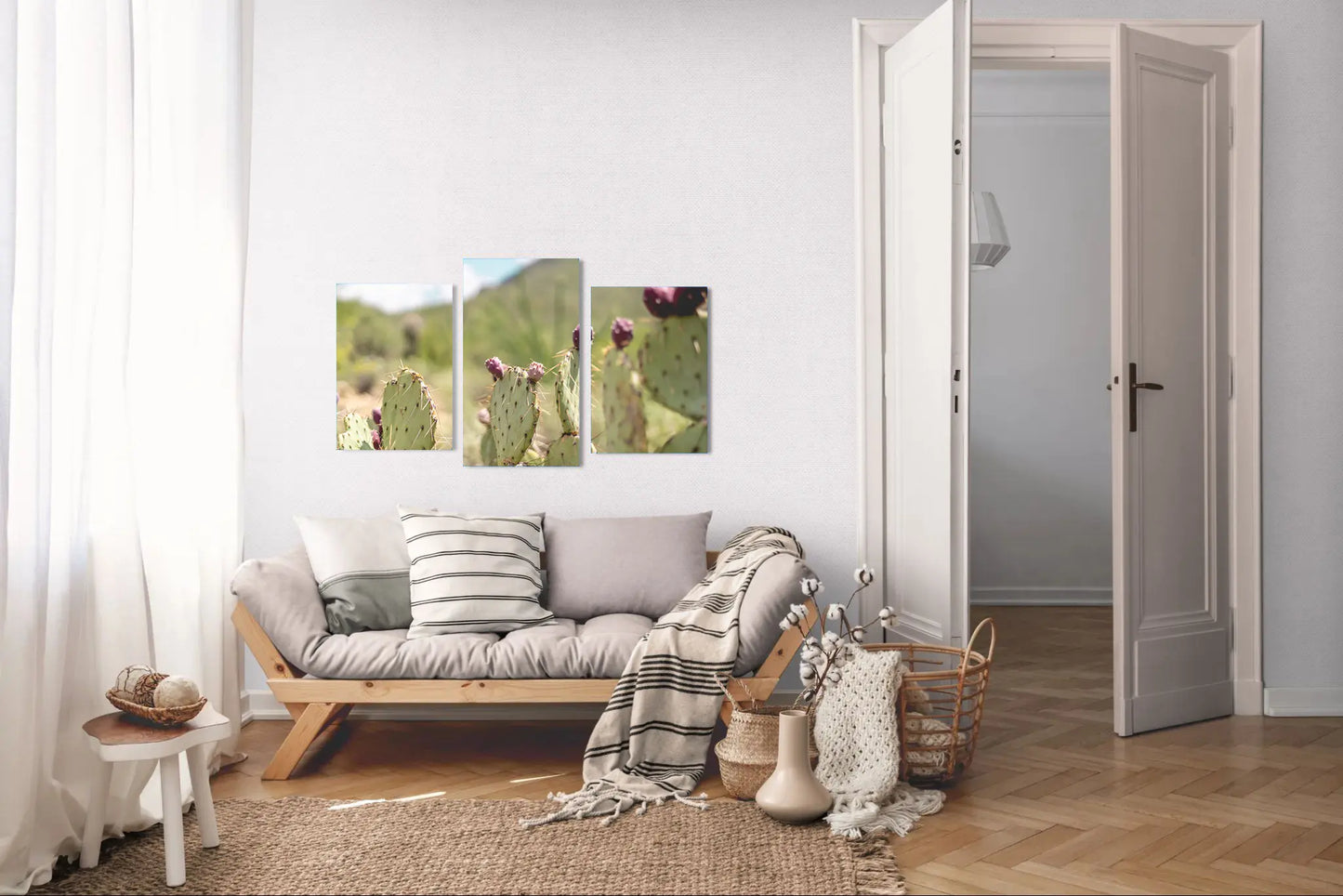 Cactus Bloom – Prickly Pear with Red Fruit | Arizona Desert Botanical Print