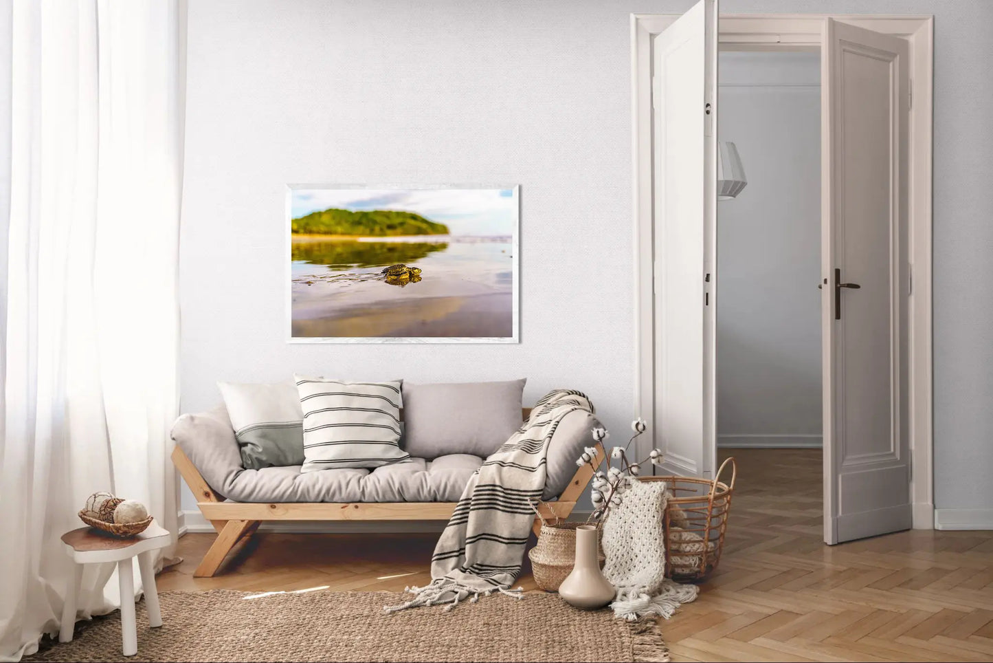 Coastal Mirror - Baby Turtle Reflected on the Shore | Costa Rica Print