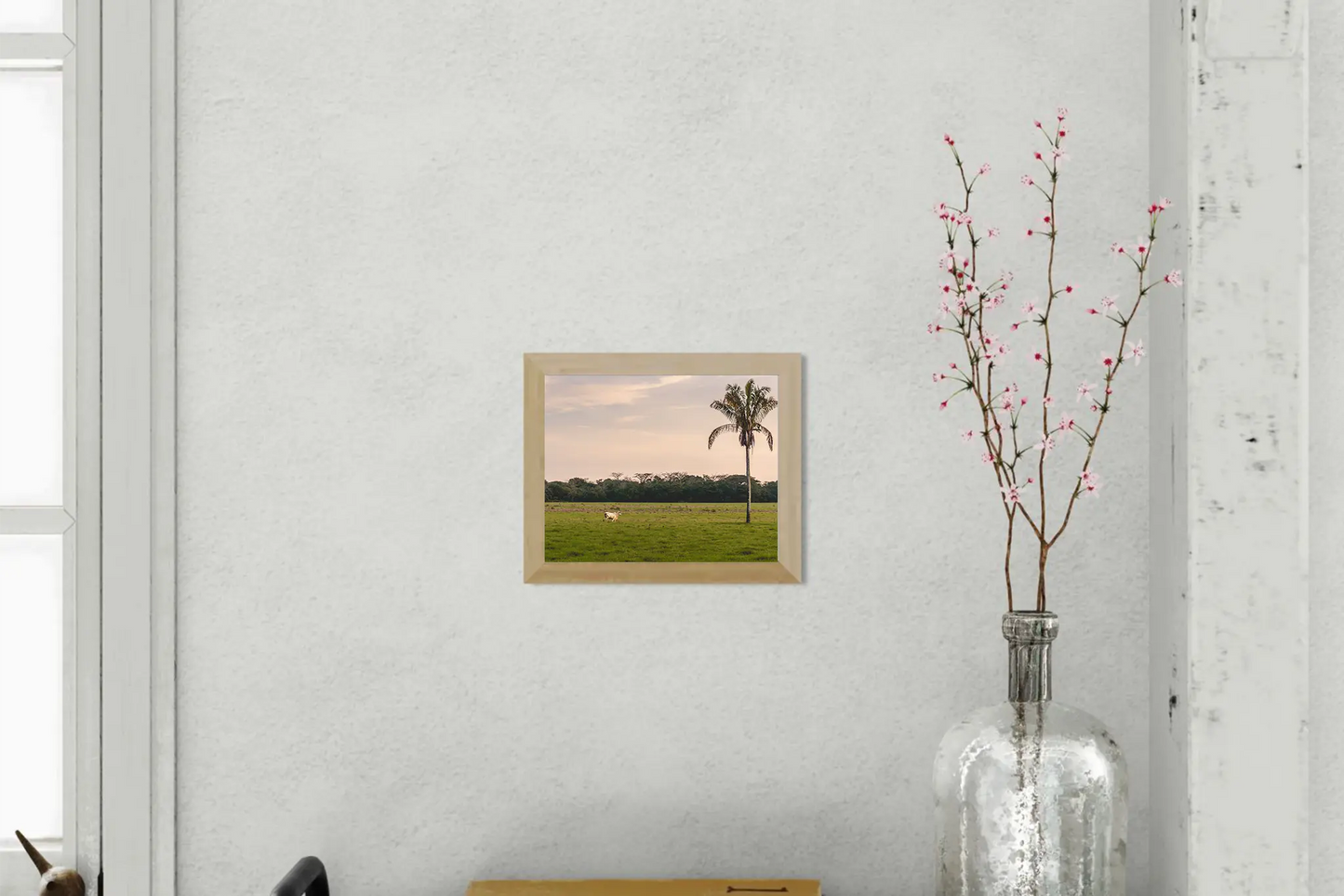 Solitary Grace – Brahman Cow and Palm Tree at Dusk | Costa Rica Wildlife Photo