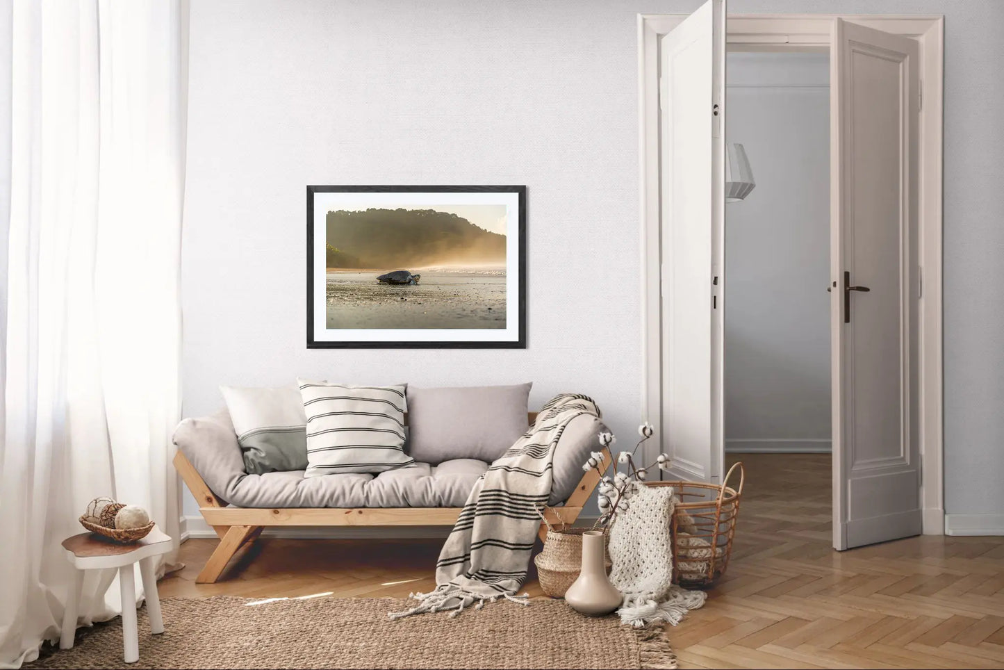 Golden Return – Olive Ridley Sea Turtle at Sunrise | Costa Rica Wildlife Photography Print