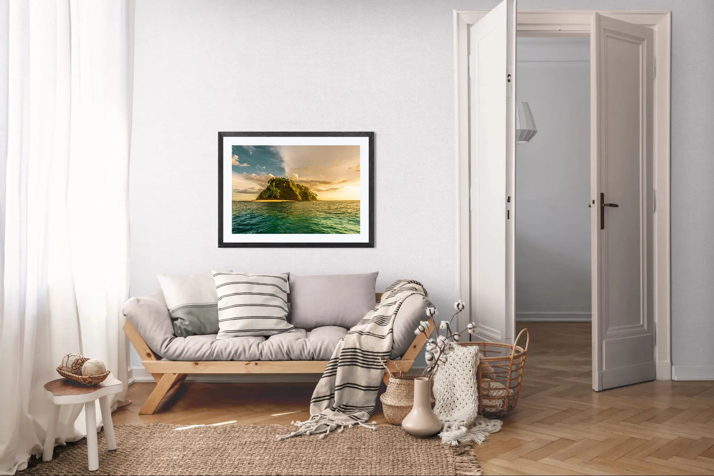 Aligned by Light - Isla Chora Sunset Beach Photography Print