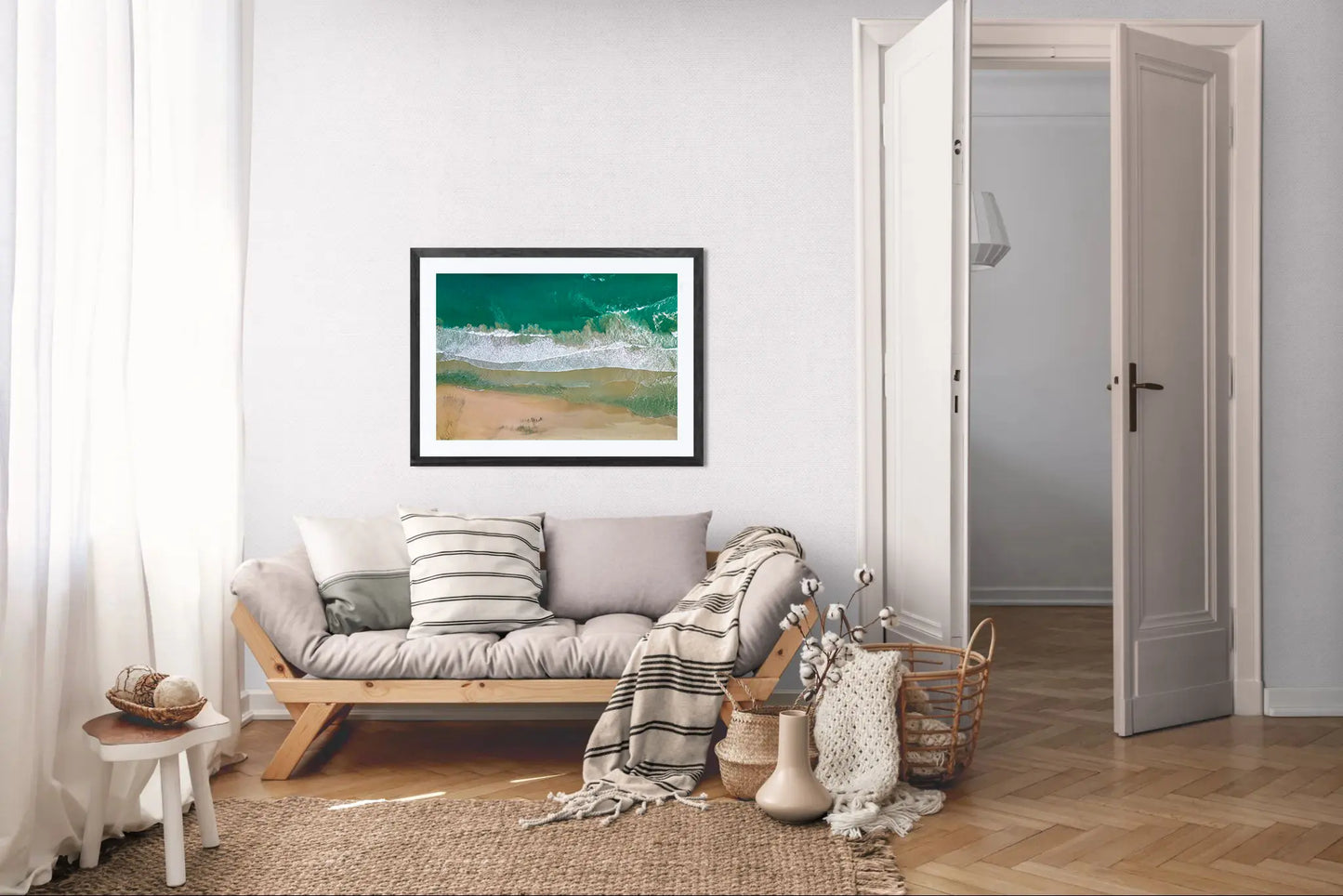 Solace at Barrigona - Aerial Ocean Wall Art Print | Waves and Lagoon on White Sand Beach