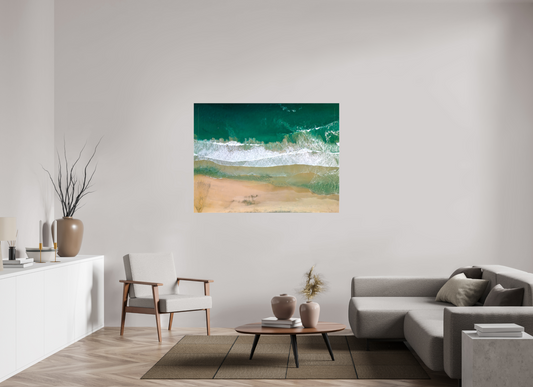Solace at Barrigona - Aerial Ocean Wall Art Print | Waves and Lagoon on White Sand Beach