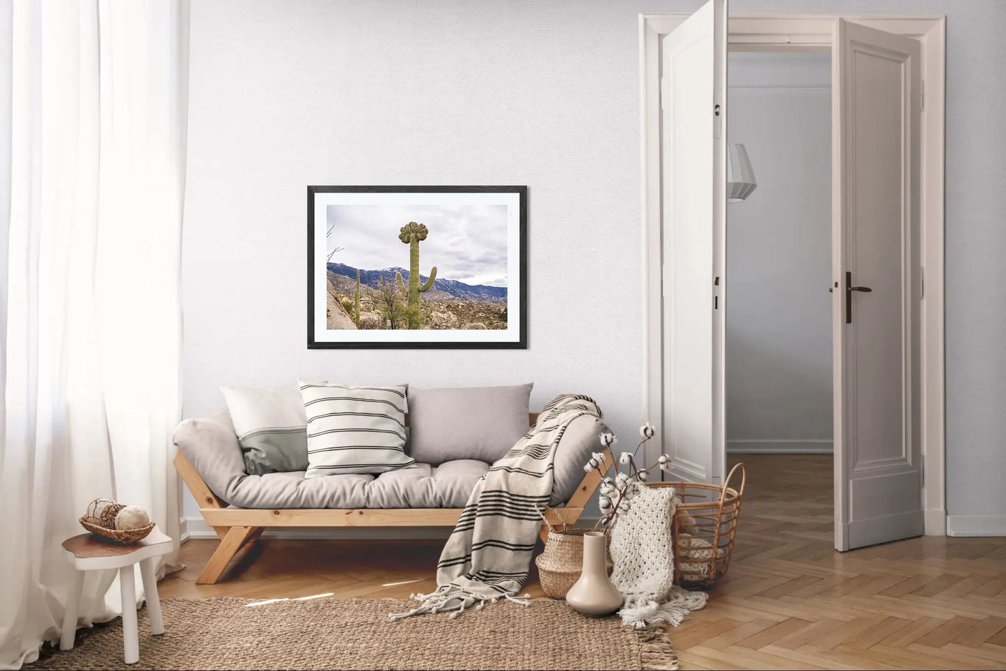 Crowned Giant – Crested Saguaro Photography Print | Santa Catalina Mountains & Desert Brush