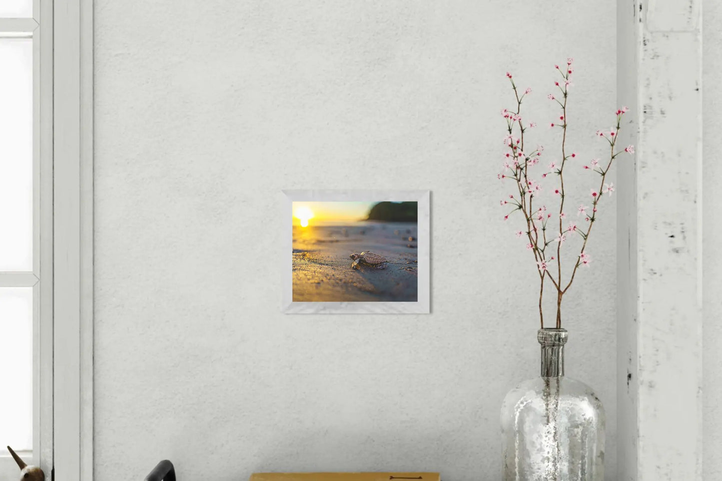 Afternoon Ascent - Olive Ridley Hatchling at Sunset | Costa Rica Wildlife Print