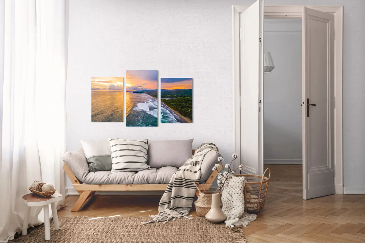 Golden Mirage - Costa de Oro Sunset Aerial Wall Art Print | Jungle Meets Ocean