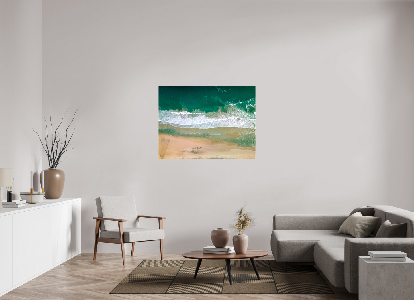 Solace at Barrigona - Aerial Ocean Wall Art Print | Waves and Lagoon on White Sand Beach