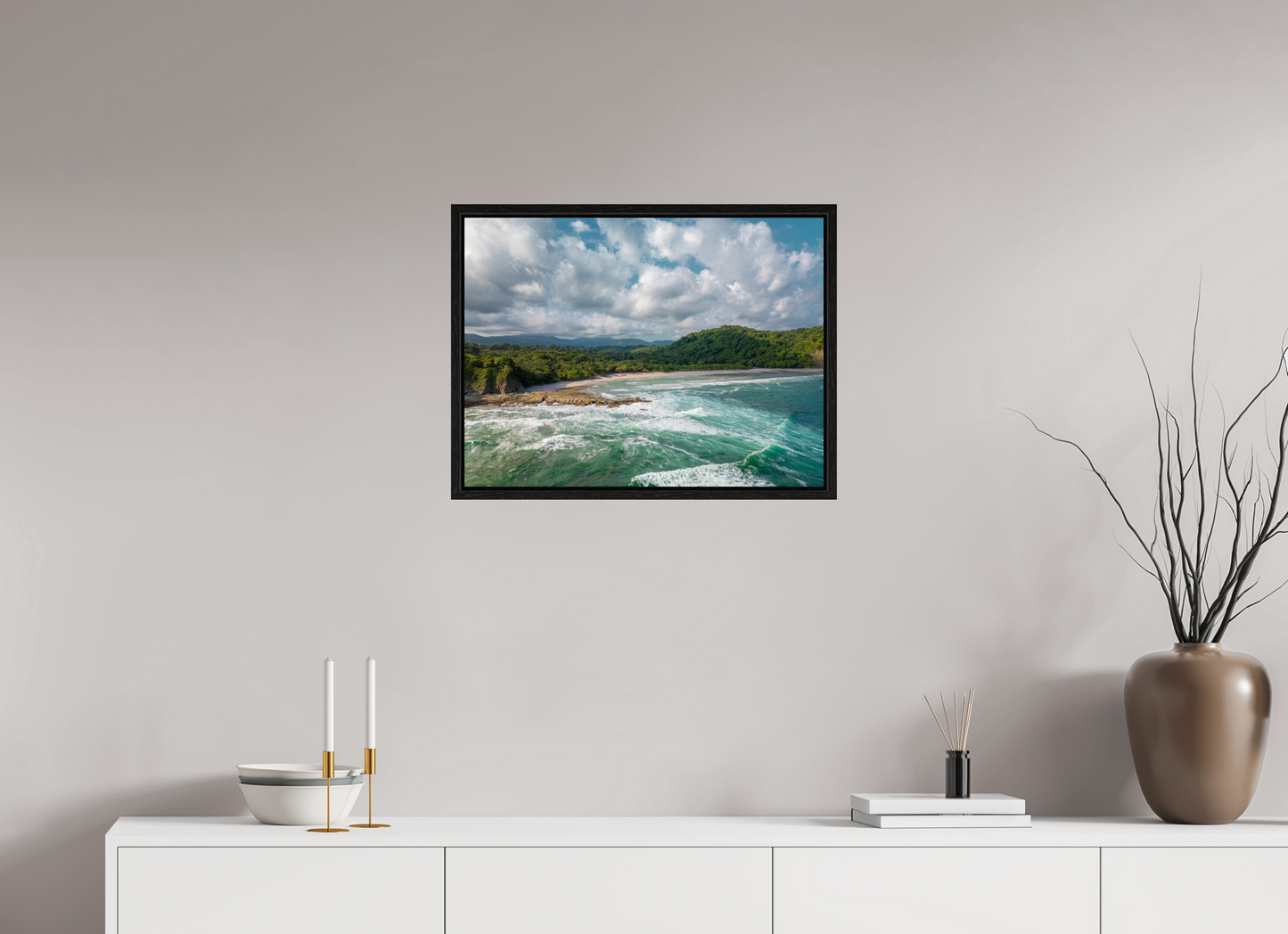 Wild Grace - Barrigona Aerial Beach Photography Print | Roaring Waves & Lush Coastal Hills
