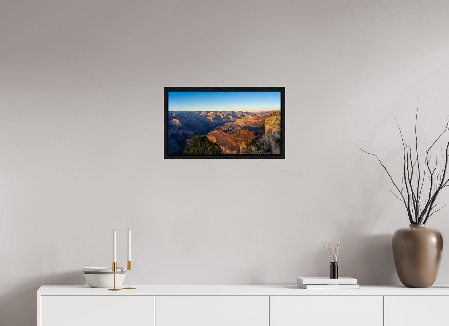 Painted Horizon – Grand Canyon Sunset Panorama Print | Red, Orange & Purple Landscape from Hopi Point