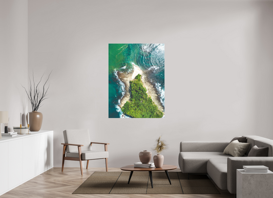 Isla Chora in Bloom - Aerial Island Wall Art Print | Samara Bay Blue Waters