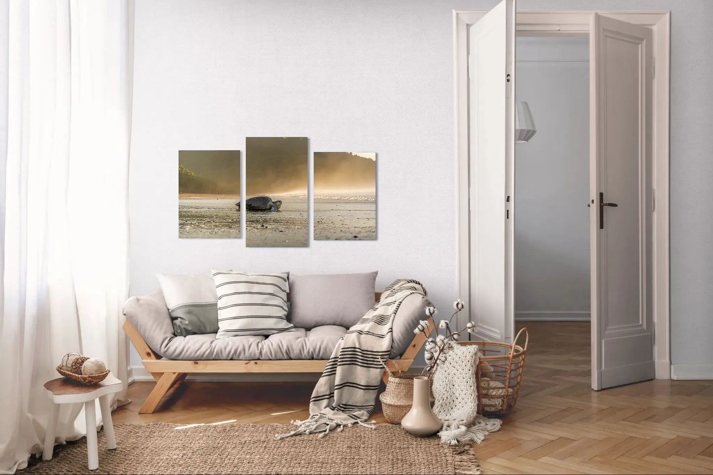 Golden Return – Olive Ridley Sea Turtle at Sunrise | Costa Rica Wildlife Photography Print