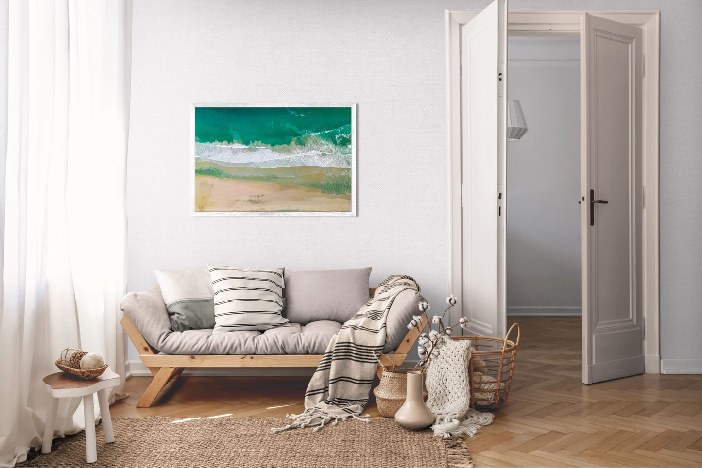 Solace at Barrigona - Aerial Ocean Wall Art Print | Waves and Lagoon on White Sand Beach
